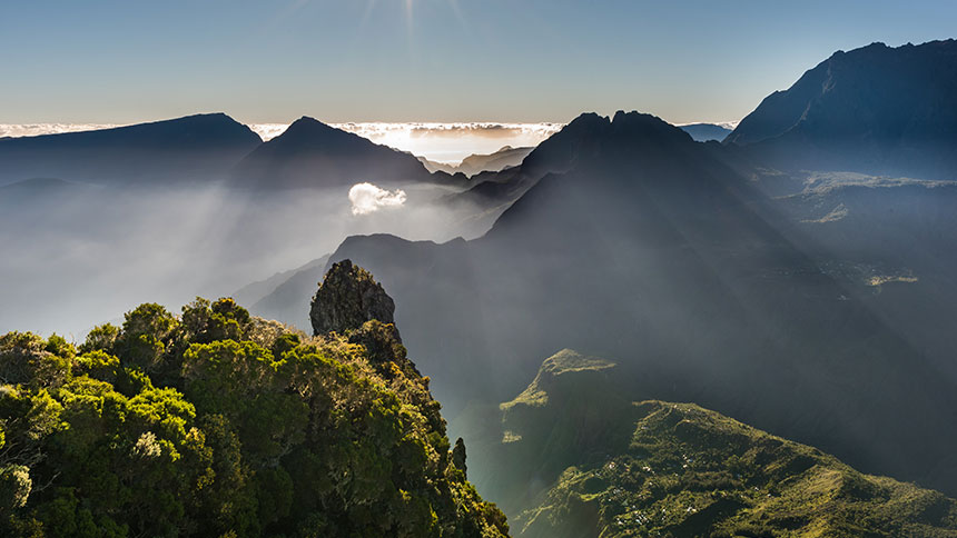 Vue d'un cirque sur l'île de La Réunion