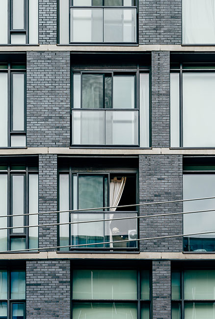 façade d'appartement dans un immeuble