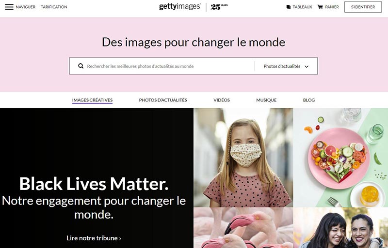 Getty images, célèbre site pour acheter des photos sur internet