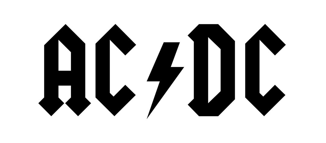 logo AC/DC noir et blanc grande taille
