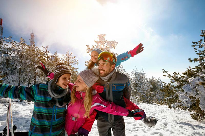 photo de vacances à la montagne en hiver