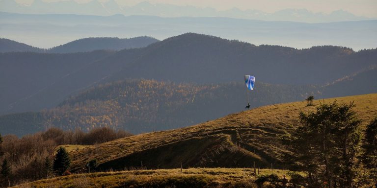 Vol de parapente dans les Vosges