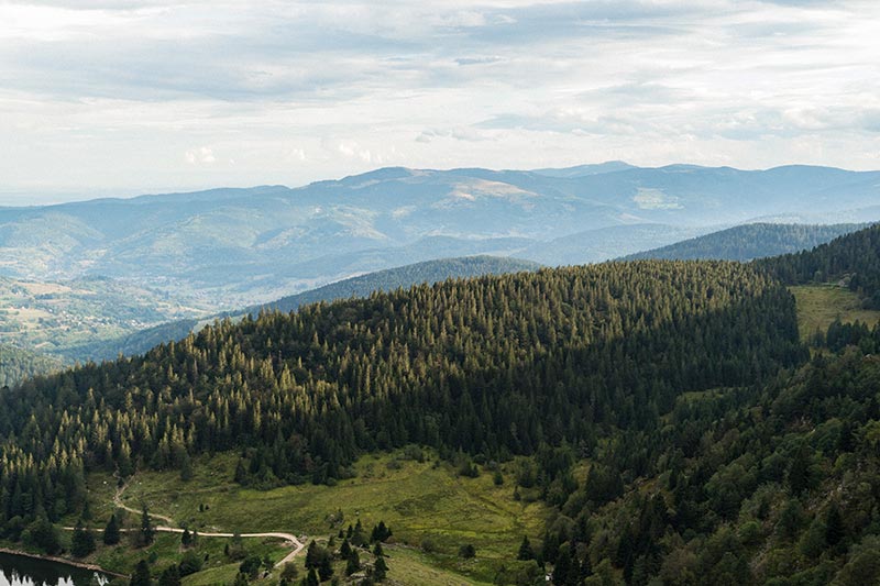 Vue aérienne des Vosges