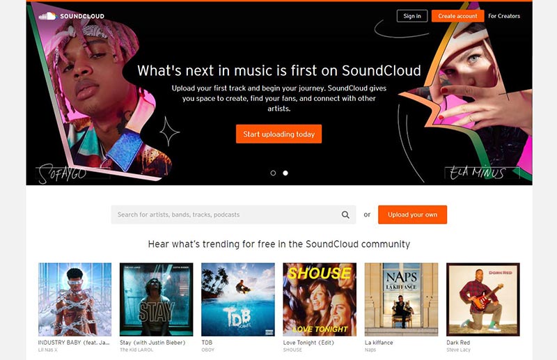 Plateforme SoundClound écoute streaming et téléchargement