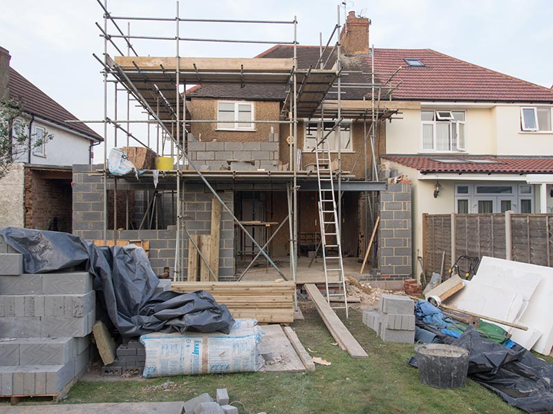 chantier extension de maison