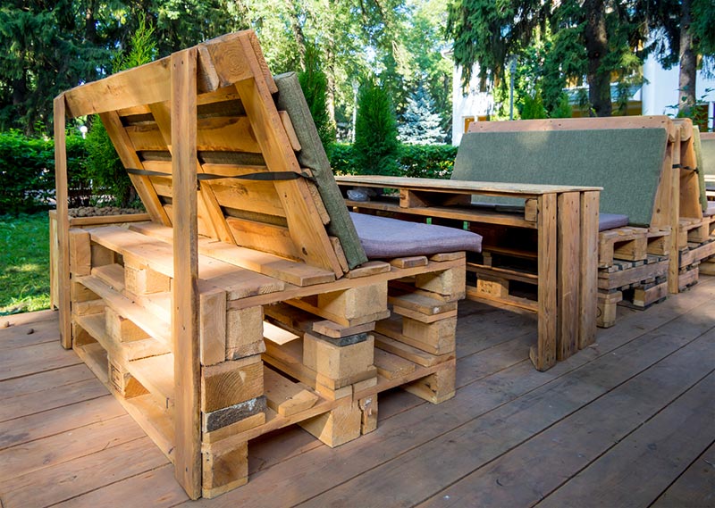 banquette de jardin en bois de palette