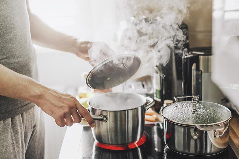 eau bouillante de cuisson