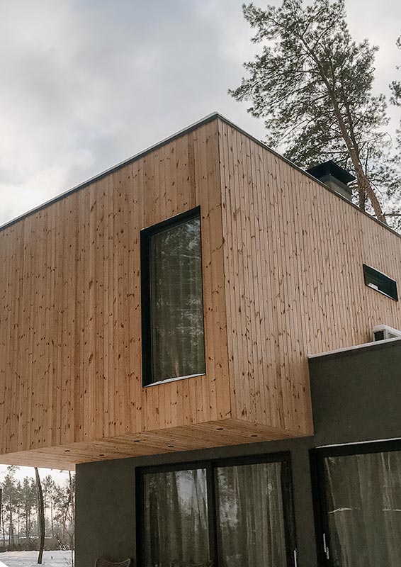 maison bien isolée et façade construction bois